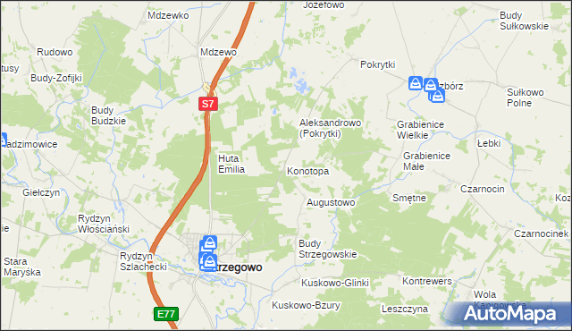 mapa Konotopa gmina Strzegowo, Konotopa gmina Strzegowo na mapie Targeo
