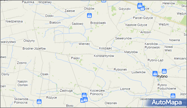 mapa Konstantynów gmina Kocierzew Południowy, Konstantynów gmina Kocierzew Południowy na mapie Targeo