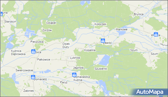 mapa Kopalina gmina Pokój, Kopalina gmina Pokój na mapie Targeo