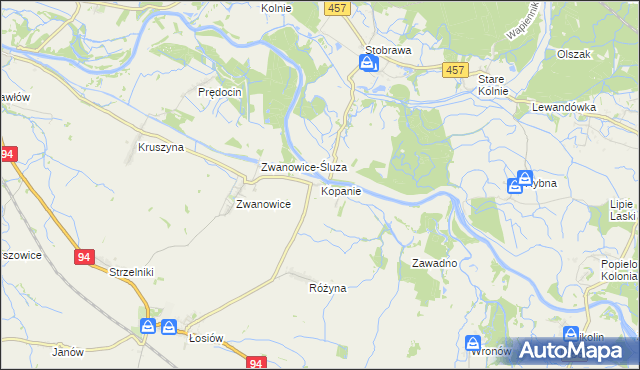 mapa Kopanie gmina Skarbimierz, Kopanie gmina Skarbimierz na mapie Targeo