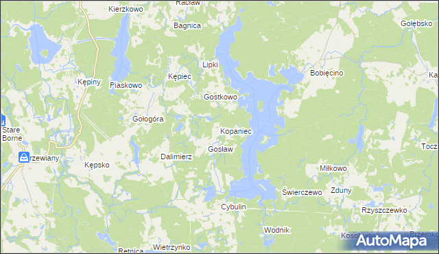 mapa Kopaniec gmina Polanów, Kopaniec gmina Polanów na mapie Targeo