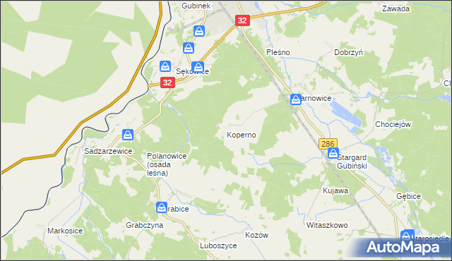 mapa Koperno, Koperno na mapie Targeo