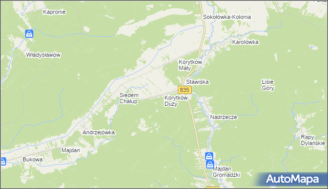 mapa Korytków Duży, Korytków Duży na mapie Targeo