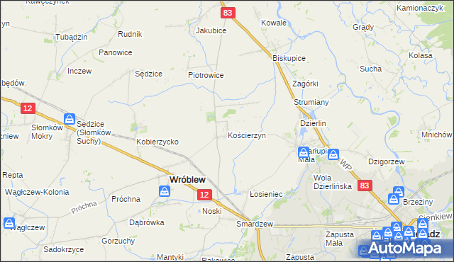 mapa Kościerzyn, Kościerzyn na mapie Targeo