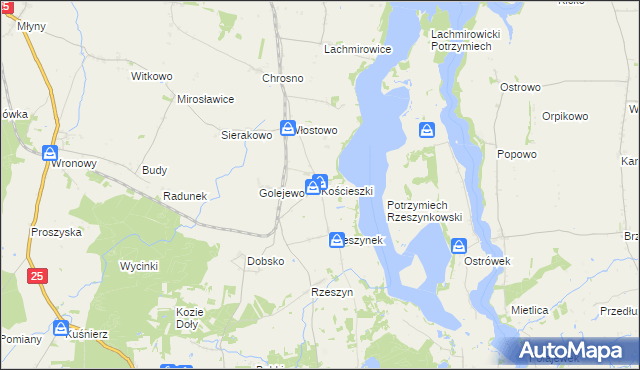 mapa Kościeszki, Kościeszki na mapie Targeo