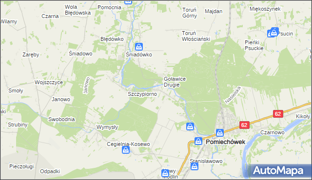 mapa Kosewko, Kosewko na mapie Targeo