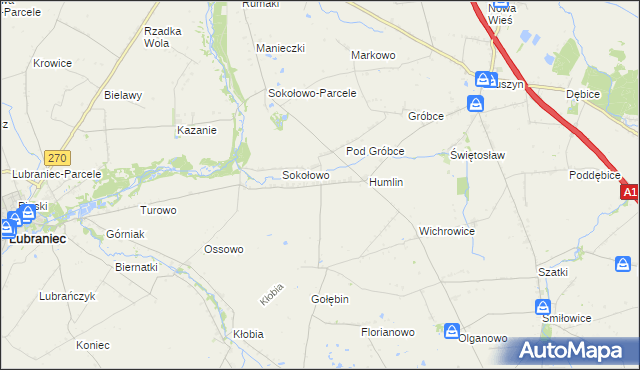 mapa Koszanowo gmina Włocławek, Koszanowo gmina Włocławek na mapie Targeo