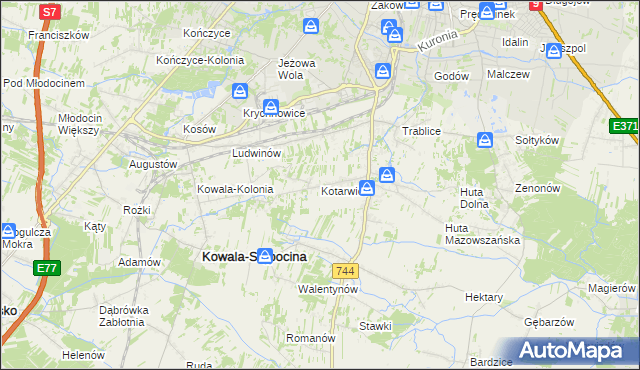 mapa Kotarwice, Kotarwice na mapie Targeo