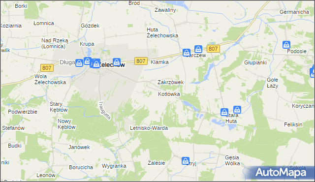 mapa Kotłówka gmina Żelechów, Kotłówka gmina Żelechów na mapie Targeo