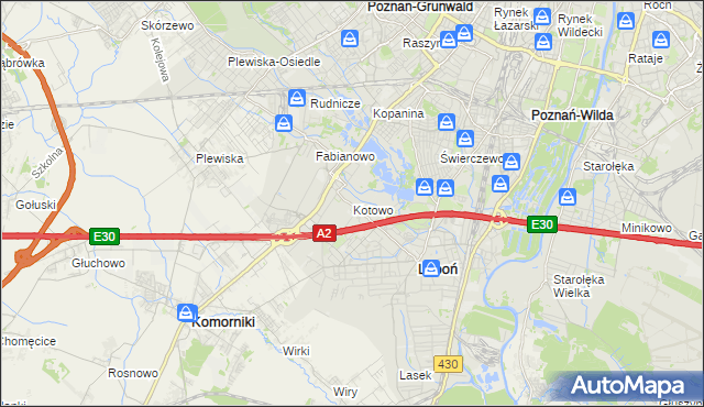 mapa Kotowo gmina Poznań, Kotowo gmina Poznań na mapie Targeo