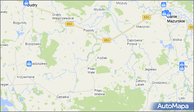 mapa Koźlak, Koźlak na mapie Targeo