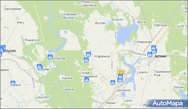 mapa Krąplewice, Krąplewice na mapie Targeo