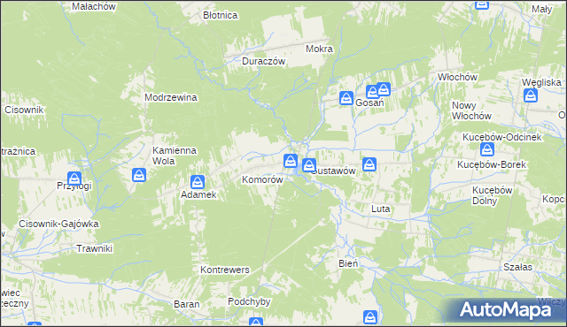 mapa Krasna gmina Stąporków, Krasna gmina Stąporków na mapie Targeo