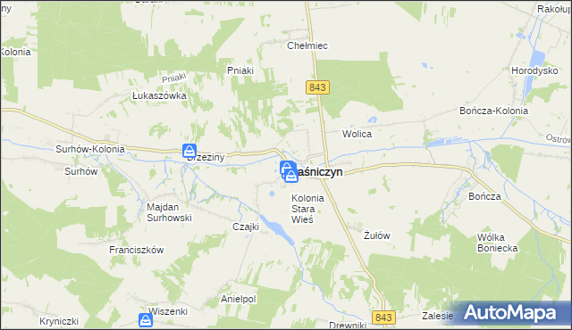 mapa Kraśniczyn, Kraśniczyn na mapie Targeo