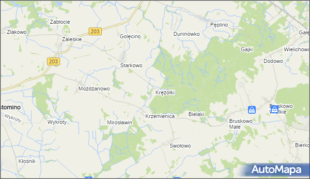 mapa Krężołki, Krężołki na mapie Targeo