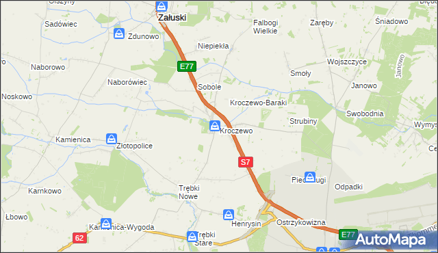 mapa Kroczewo, Kroczewo na mapie Targeo