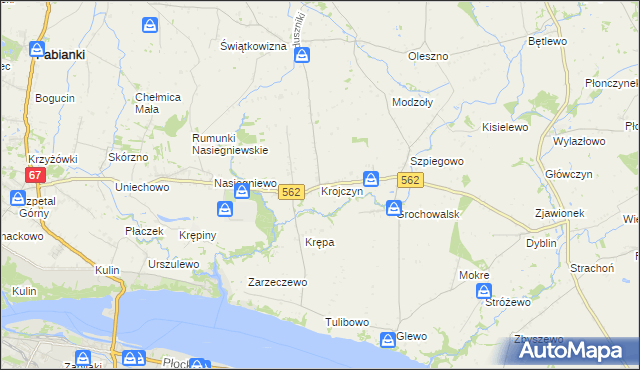 mapa Krojczyn, Krojczyn na mapie Targeo