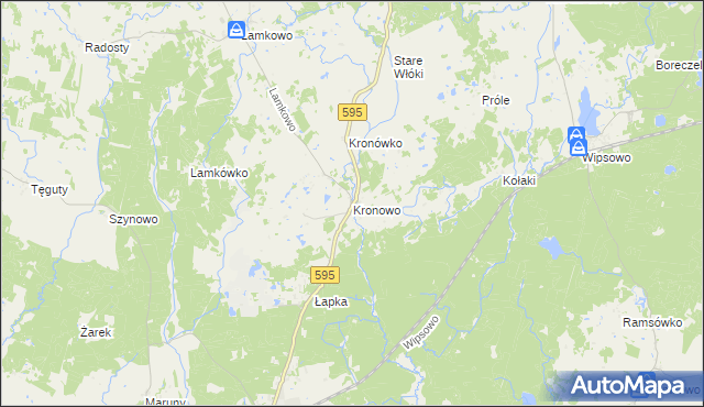 mapa Kronowo gmina Barczewo, Kronowo gmina Barczewo na mapie Targeo