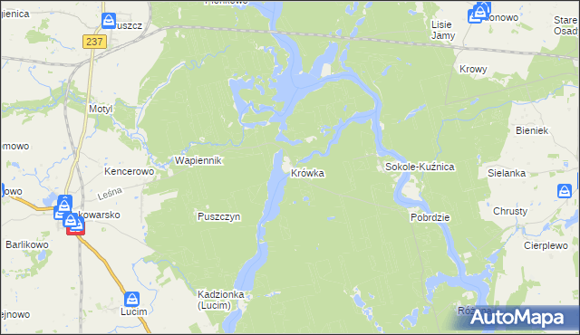 mapa Krówka, Krówka na mapie Targeo