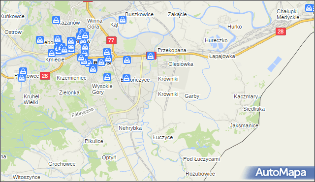 mapa Krówniki gmina Przemyśl, Krówniki gmina Przemyśl na mapie Targeo