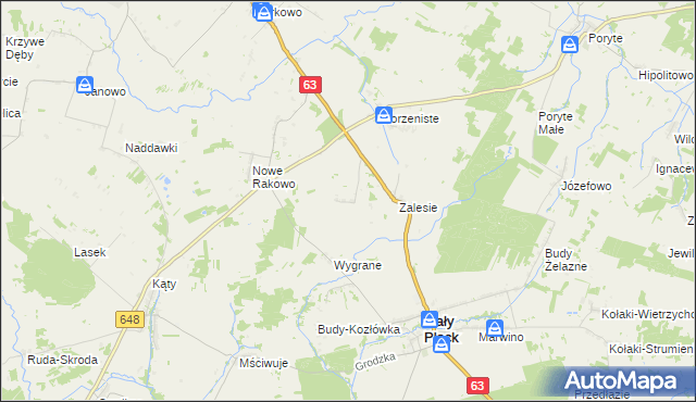 mapa Krukówka gmina Mały Płock, Krukówka gmina Mały Płock na mapie Targeo