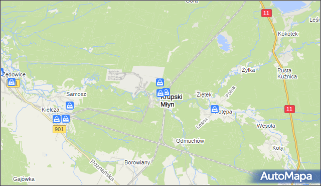mapa Krupski Młyn, Krupski Młyn na mapie Targeo