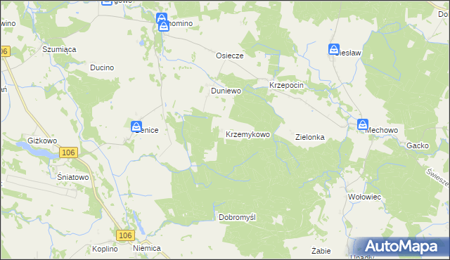 mapa Krzemykowo, Krzemykowo na mapie Targeo