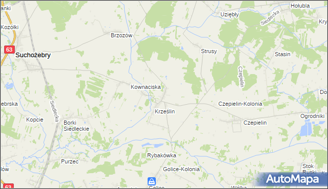 mapa Krześlinek, Krześlinek na mapie Targeo