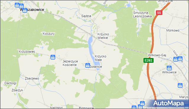 mapa Krzycko Małe, Krzycko Małe na mapie Targeo