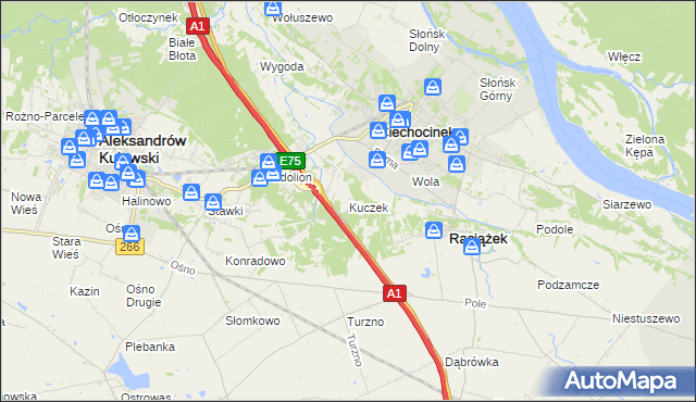 mapa Kuczek, Kuczek na mapie Targeo