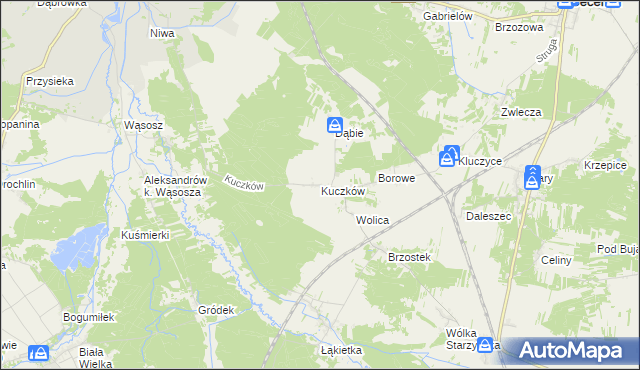 mapa Kuczków gmina Secemin, Kuczków gmina Secemin na mapie Targeo