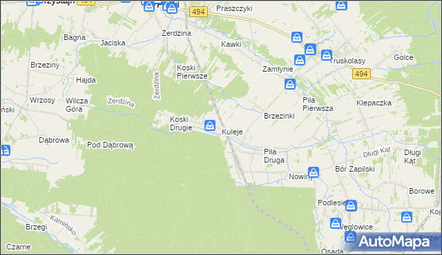 mapa Kuleje, Kuleje na mapie Targeo