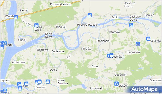 mapa Kuligów, Kuligów na mapie Targeo