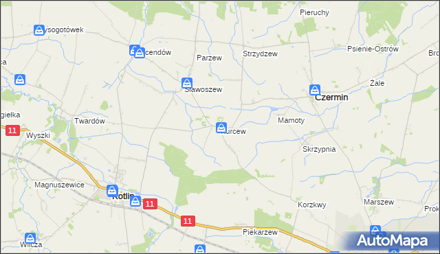 mapa Kurcew, Kurcew na mapie Targeo