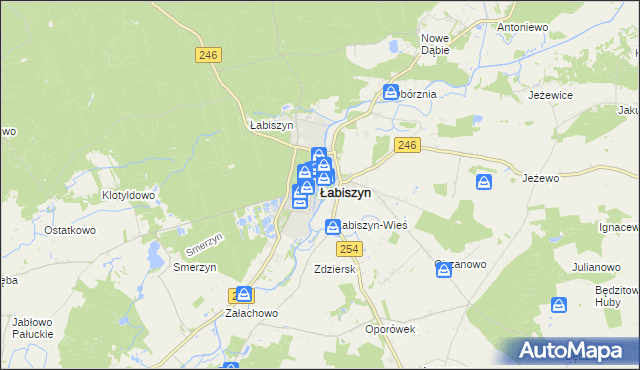 mapa Łabiszyn powiat żniński, Łabiszyn powiat żniński na mapie Targeo
