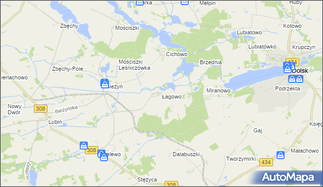 mapa Łagowo, Łagowo na mapie Targeo