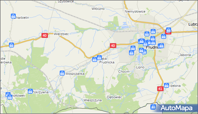 mapa Łąka Prudnicka, Łąka Prudnicka na mapie Targeo