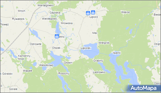 mapa Łąkorek, Łąkorek na mapie Targeo