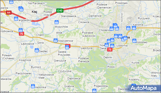 mapa Łapczyca, Łapczyca na mapie Targeo