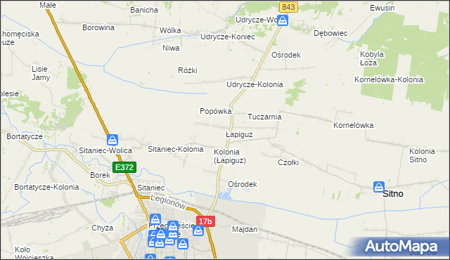 mapa Łapiguz, Łapiguz na mapie Targeo