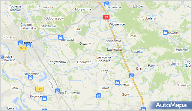 mapa Laskówka Chorąska, Laskówka Chorąska na mapie Targeo