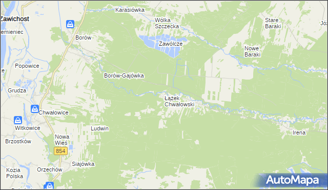 mapa Łążek Chwałowski, Łążek Chwałowski na mapie Targeo
