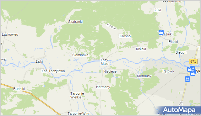 mapa Łazy Małe, Łazy Małe na mapie Targeo