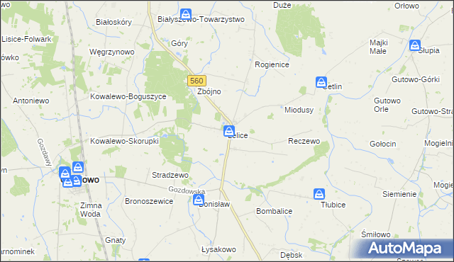 mapa Lelice, Lelice na mapie Targeo