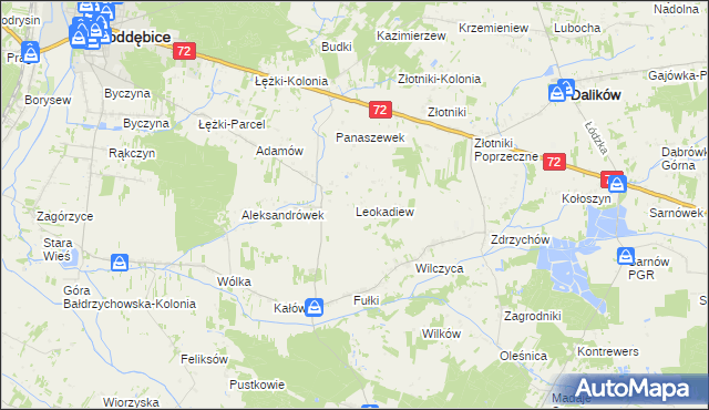 mapa Leokadiew, Leokadiew na mapie Targeo