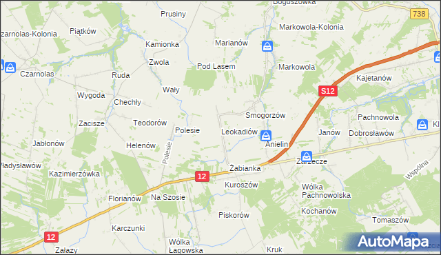 mapa Leokadiów, Leokadiów na mapie Targeo