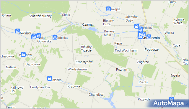 mapa Leonardów gmina Serokomla, Leonardów gmina Serokomla na mapie Targeo