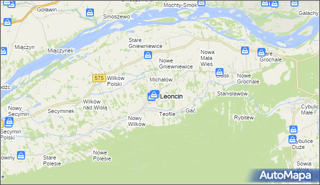 mapa Leoncin, Leoncin na mapie Targeo