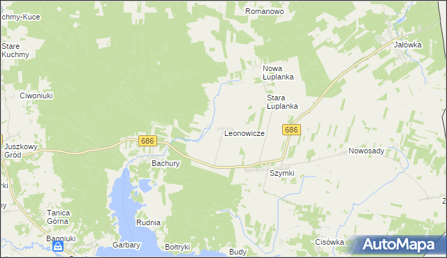 mapa Leonowicze, Leonowicze na mapie Targeo