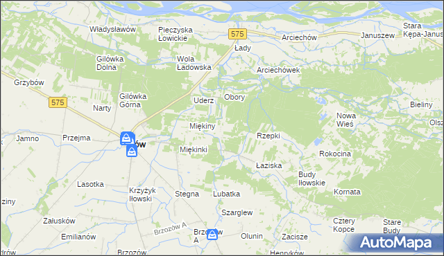 mapa Leśniaki gmina Iłów, Leśniaki gmina Iłów na mapie Targeo